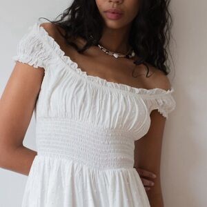 UO Rosie Smocked Tiered Ruffle Romper size XS